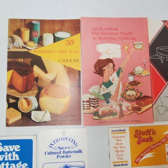 8 Vintage Diary Pamphlet Lot Merlinos Buttermilk Sour Cream Recipes Ephemera - Picture 2 of 5
